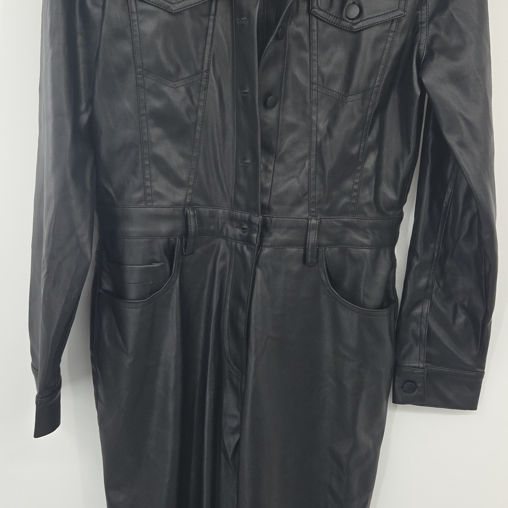 Black Faux Leather Jumpsuit NWT - Picture 5 of 16